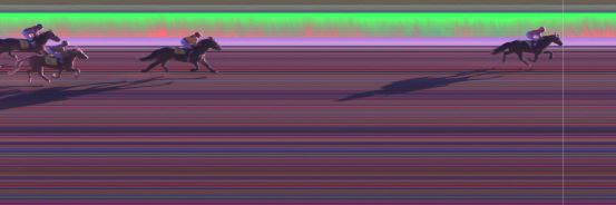 Målfoto for løp 1 på bane KL den 08.04.2019