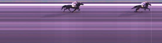 Målfoto for løp 1 på bane KL den 28.04.2023