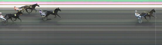 Målfoto for løp 1 på bane KL den 08.10.2023