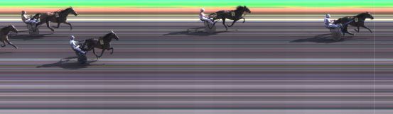 Målfoto for løp 1 på bane KL den 27.06.2024