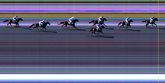 Målfoto for løp 1 på bane LE den 30.08.2014