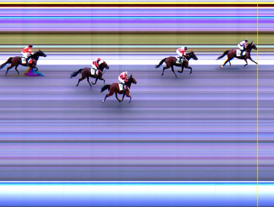 Målfoto for løp 1 på bane LE den 04.10.2014