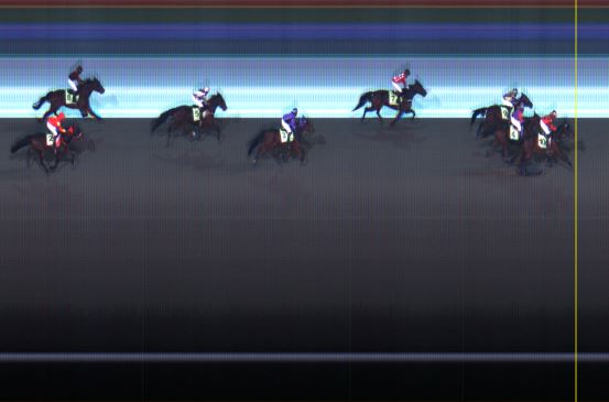 Målfoto for løp 2 på bane LE den 02.02.2015