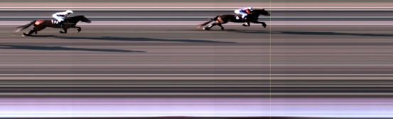 Målfoto for løp 1 på bane LE den 16.04.2018