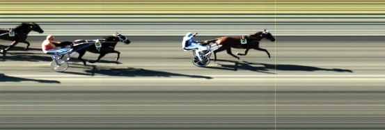 Målfoto for løp 1 på bane LE den 09.07.2018