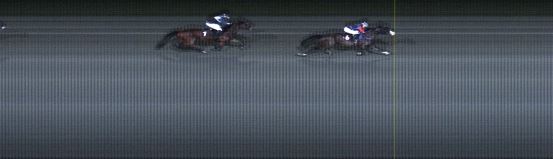 Målfoto for løp 1 på bane LE den 11.10.2021