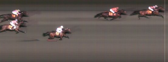 Målfoto for løp 2 på bane MO den 04.02.2014