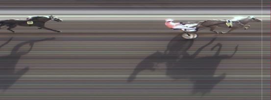 Målfoto for løp 1 på bane MO den 10.04.2018