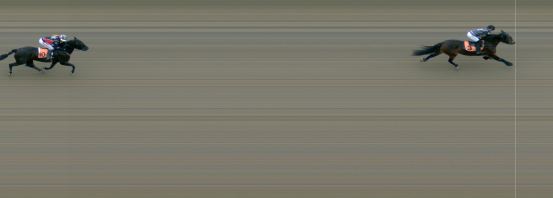 Målfoto for løp 1 på bane MO den 21.10.2023