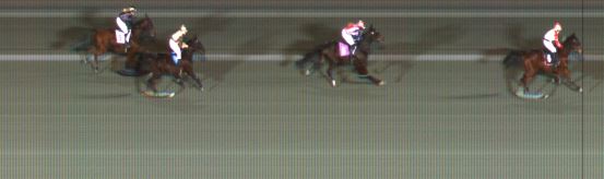 Målfoto for løp 1 på bane ST den 23.02.2023