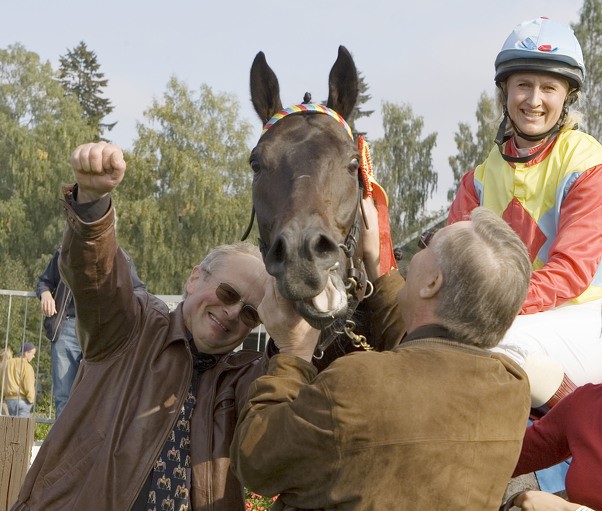 Jacob med Yorkshire Lad og datteren Marie Fretheim